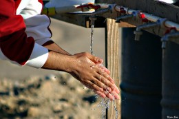 washing hands