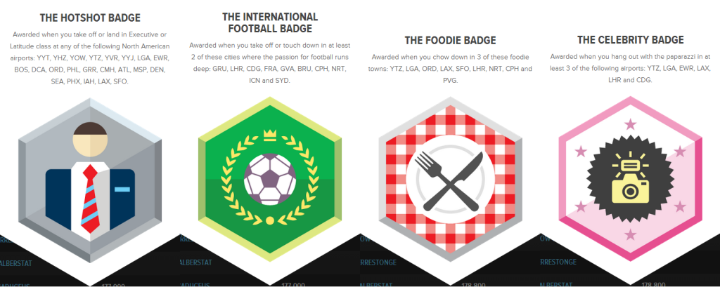 Air Canada's Earn Your Wings Badges